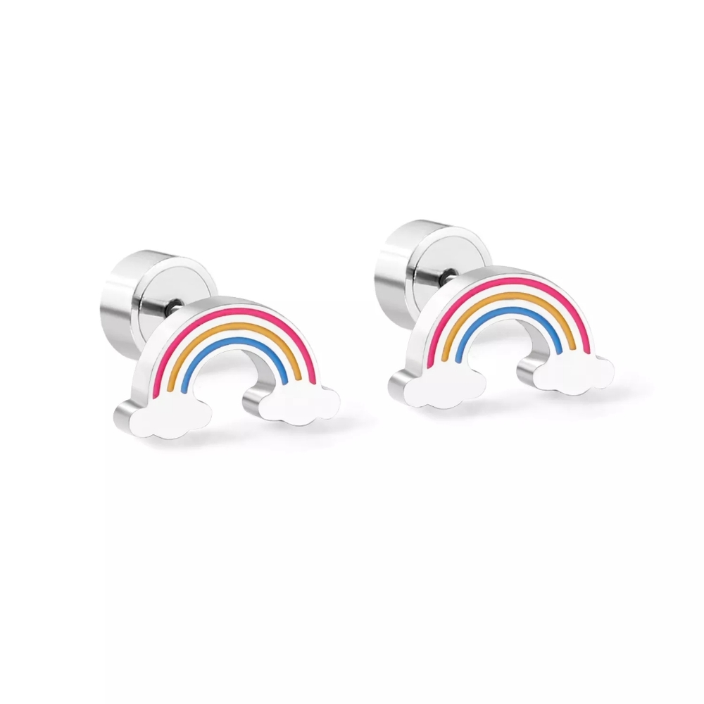 Rainbow Stainless Steel Stud Earrings